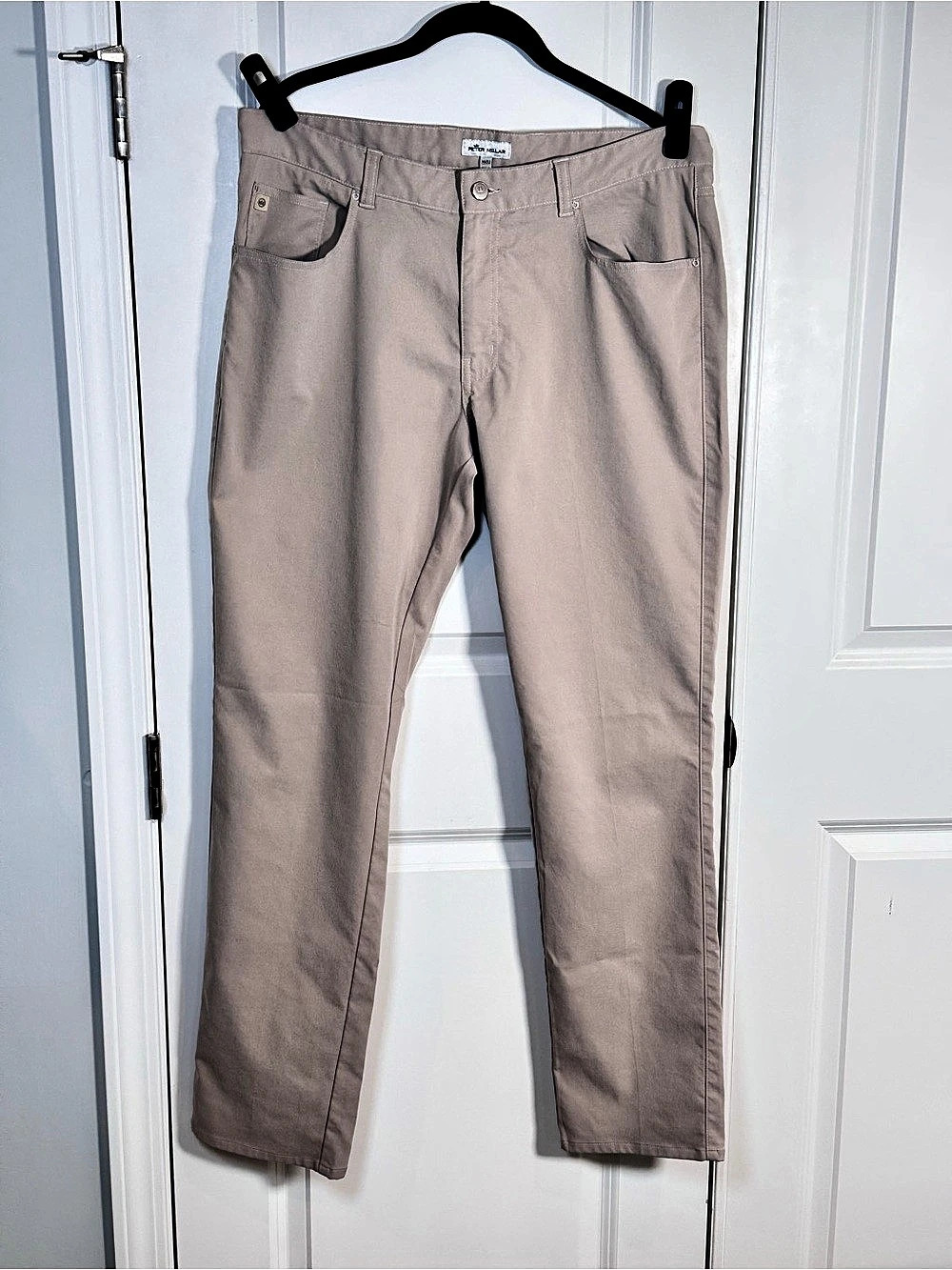 Peter Millar EB66 Pants Mens 36x32 Khaki 5 Pocket Performance Golf Chino